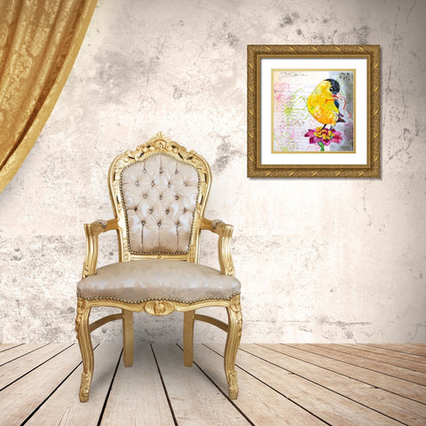 Happy Bird IV Gold Ornate Wood Framed Art Print with Double Matting by St. Hilaire, Elizabeth