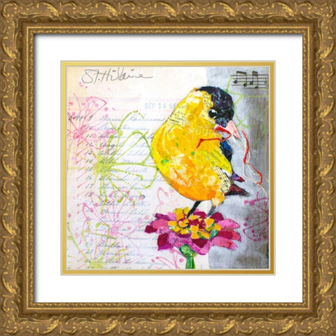 Happy Bird IV Gold Ornate Wood Framed Art Print with Double Matting by St. Hilaire, Elizabeth