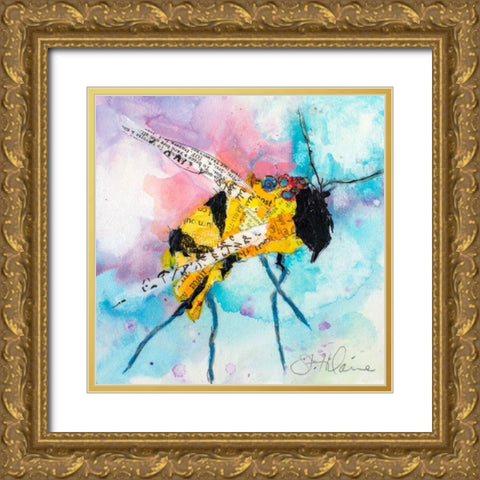 Happy Bee II Gold Ornate Wood Framed Art Print with Double Matting by St. Hilaire, Elizabeth