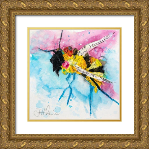 Happy Bee III Gold Ornate Wood Framed Art Print with Double Matting by St. Hilaire, Elizabeth