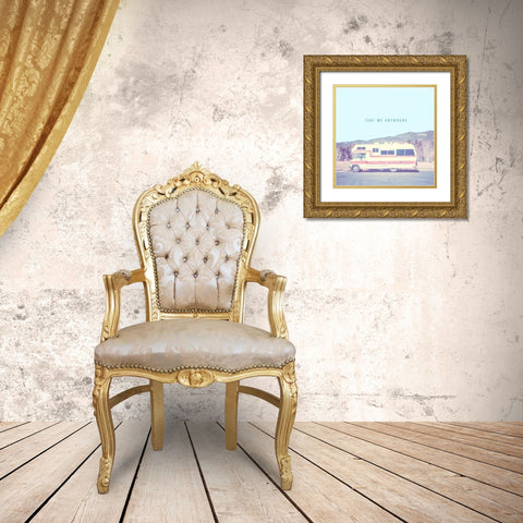 Vintage Ride III Gold Ornate Wood Framed Art Print with Double Matting by Brown, Thomas