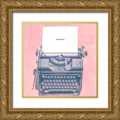 Vintage Office VII Gold Ornate Wood Framed Art Print with Double Matting by Brown, Thomas