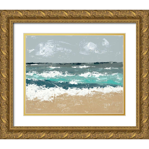 The Breakers II Gold Ornate Wood Framed Art Print with Double Matting by Reynolds, Jade