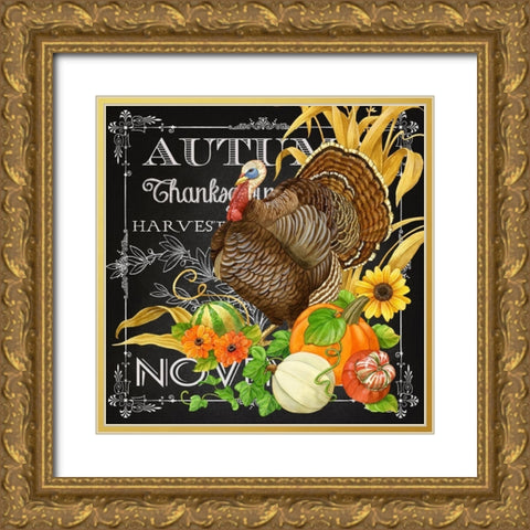 Harvest Greetings I Gold Ornate Wood Framed Art Print with Double Matting by Maday, Jane