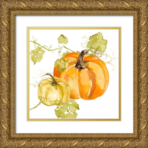 Watercolor Harvest I Gold Ornate Wood Framed Art Print with Double Matting by Goldberger, Jennifer
