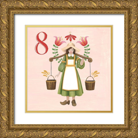 Twelve Days VIII Gold Ornate Wood Framed Art Print with Double Matting by Popp, Grace