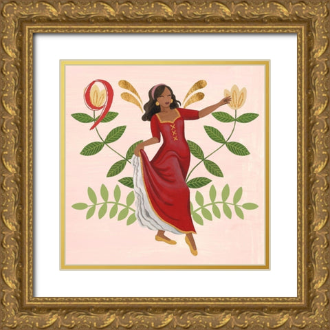 Twelve Days IX Gold Ornate Wood Framed Art Print with Double Matting by Popp, Grace