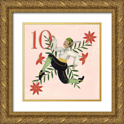 Twelve Days X Gold Ornate Wood Framed Art Print with Double Matting by Popp, Grace