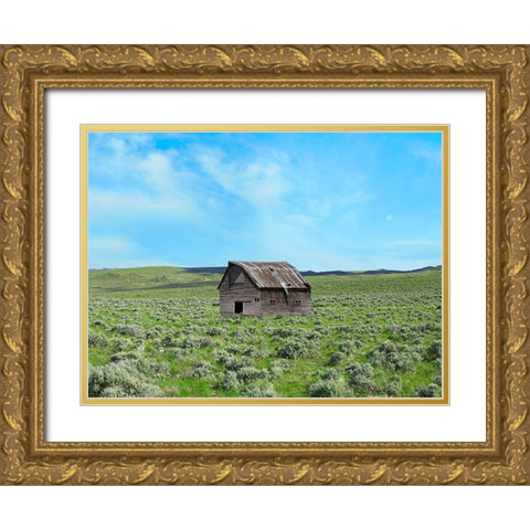 Barn Scene III Gold Ornate Wood Framed Art Print with Double Matting by McLoughlin, James