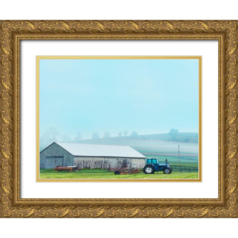 Barn Scene VII Gold Ornate Wood Framed Art Print with Double Matting by McLoughlin, James
