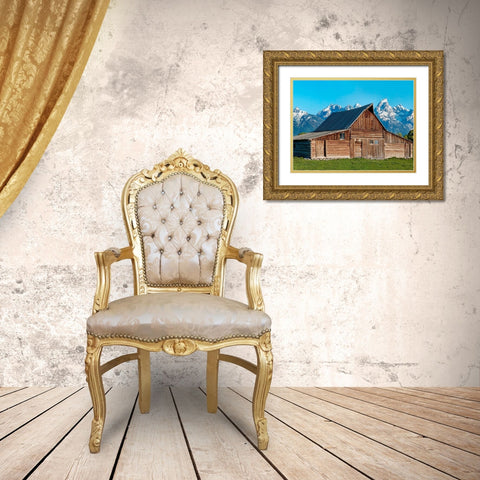 Barn Scene X Gold Ornate Wood Framed Art Print with Double Matting by McLoughlin, James