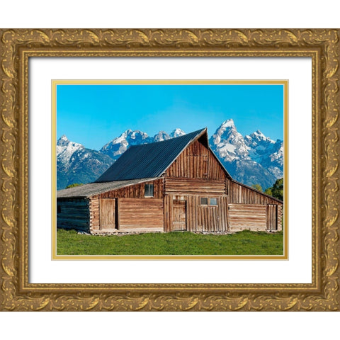 Barn Scene X Gold Ornate Wood Framed Art Print with Double Matting by McLoughlin, James