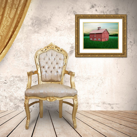 Barn Scene XII Gold Ornate Wood Framed Art Print with Double Matting by McLoughlin, James