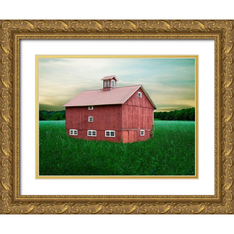 Barn Scene XII Gold Ornate Wood Framed Art Print with Double Matting by McLoughlin, James