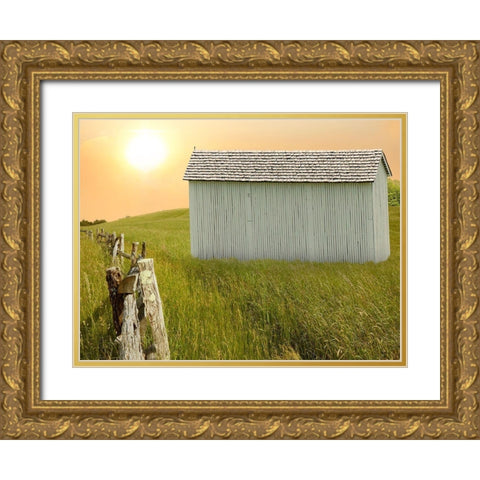 Barn Scene XVII Gold Ornate Wood Framed Art Print with Double Matting by McLoughlin, James