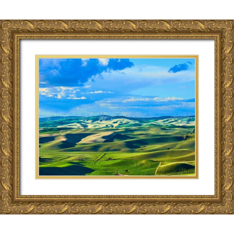 Farmscape Photo VI Gold Ornate Wood Framed Art Print with Double Matting by McLoughlin, James