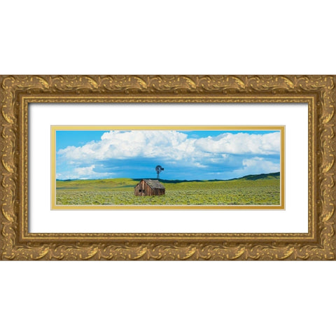 Farmscape Panorama I Gold Ornate Wood Framed Art Print with Double Matting by McLoughlin, James