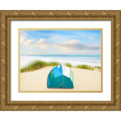 Beachscape Photo III Gold Ornate Wood Framed Art Print with Double Matting by McLoughlin, James