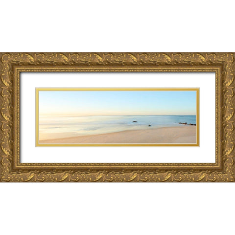 Beachscape Panorama II Gold Ornate Wood Framed Art Print with Double Matting by McLoughlin, James