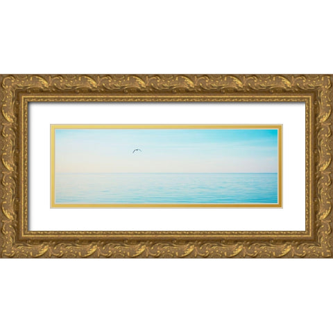 Beachscape Panorama XII Gold Ornate Wood Framed Art Print with Double Matting by McLoughlin, James