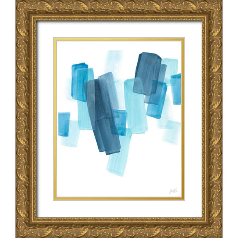 Azure Fragment I Gold Ornate Wood Framed Art Print with Double Matting by Vess, June Erica