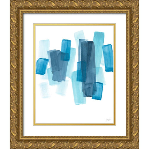 Azure Fragment II Gold Ornate Wood Framed Art Print with Double Matting by Vess, June Erica