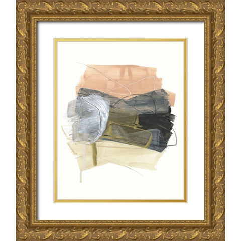 Shuffle Stack II Gold Ornate Wood Framed Art Print with Double Matting by Vess, June Erica