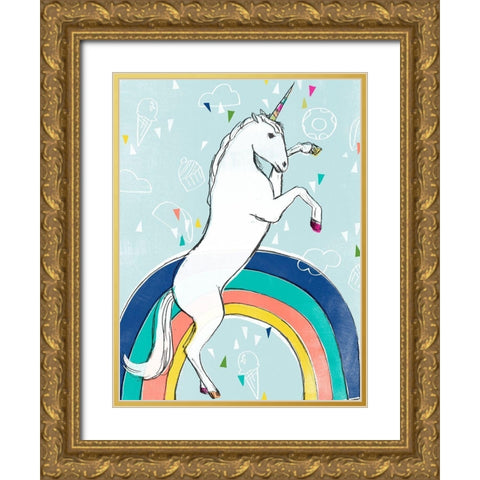 Funky Fun I Gold Ornate Wood Framed Art Print with Double Matting by Vess, June Erica