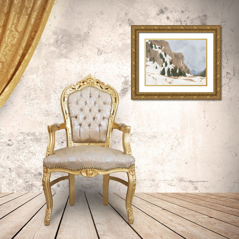 Snowy Rise I Gold Ornate Wood Framed Art Print with Double Matting by Green, Jacob