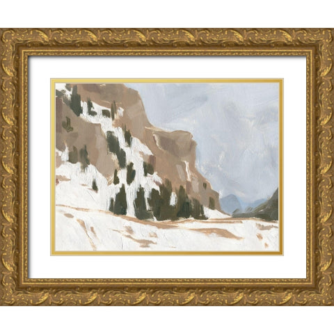 Snowy Rise I Gold Ornate Wood Framed Art Print with Double Matting by Green, Jacob
