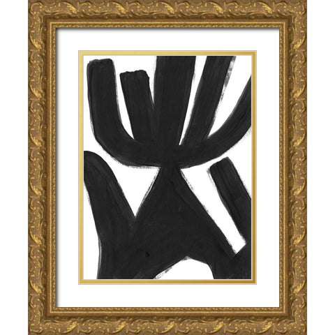Jungle Satellite V Gold Ornate Wood Framed Art Print with Double Matting by Vess, June Erica