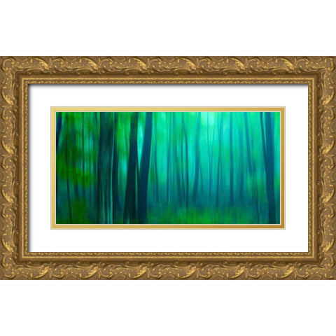 Harriman Woods III Gold Ornate Wood Framed Art Print with Double Matting by McLoughlin, James