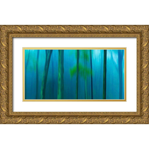 Harriman Woods V Gold Ornate Wood Framed Art Print with Double Matting by McLoughlin, James