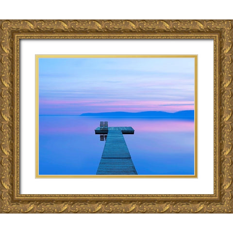 Lakescape I Gold Ornate Wood Framed Art Print with Double Matting by McLoughlin, James