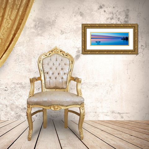 Lakescape Panorama XI Gold Ornate Wood Framed Art Print with Double Matting by McLoughlin, James