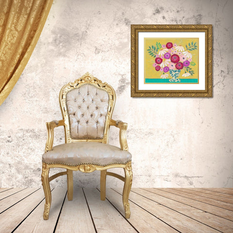 Bold Flowers II Gold Ornate Wood Framed Art Print with Double Matting by Moore, Regina