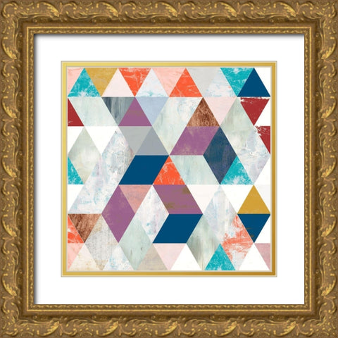 Bright Mosaic I Gold Ornate Wood Framed Art Print with Double Matting by Borges, Victoria