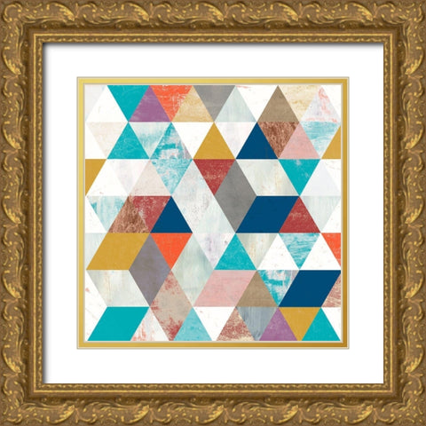 Bright Mosaic II Gold Ornate Wood Framed Art Print with Double Matting by Borges, Victoria