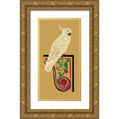Bird Impression III Gold Ornate Wood Framed Art Print with Double Matting by Wang, Melissa