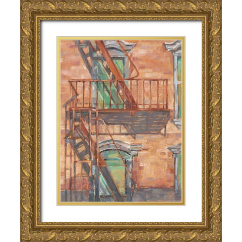 Urban Facade II Gold Ornate Wood Framed Art Print with Double Matting by Harper, Ethan
