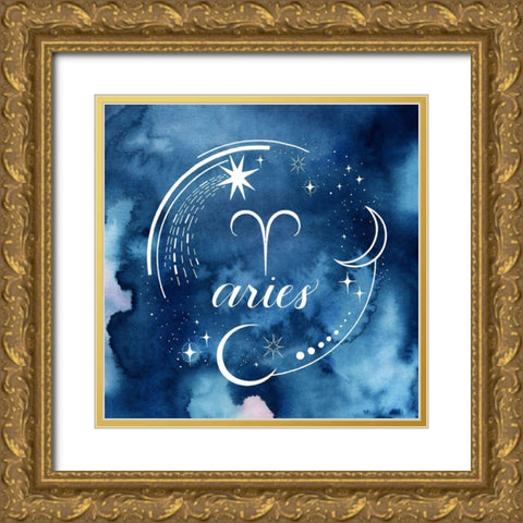 Watercolor Astrology I Gold Ornate Wood Framed Art Print with Double Matting by Popp, Grace