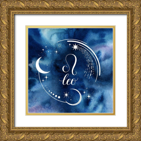 Watercolor Astrology V Gold Ornate Wood Framed Art Print with Double Matting by Popp, Grace