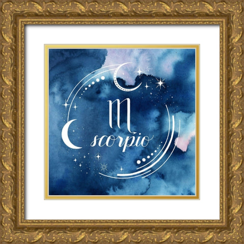 Watercolor Astrology VIII Gold Ornate Wood Framed Art Print with Double Matting by Popp, Grace
