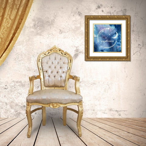Watercolor Astrology IX Gold Ornate Wood Framed Art Print with Double Matting by Popp, Grace