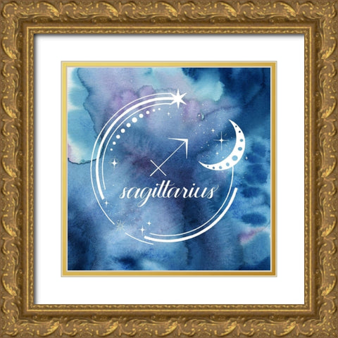 Watercolor Astrology IX Gold Ornate Wood Framed Art Print with Double Matting by Popp, Grace