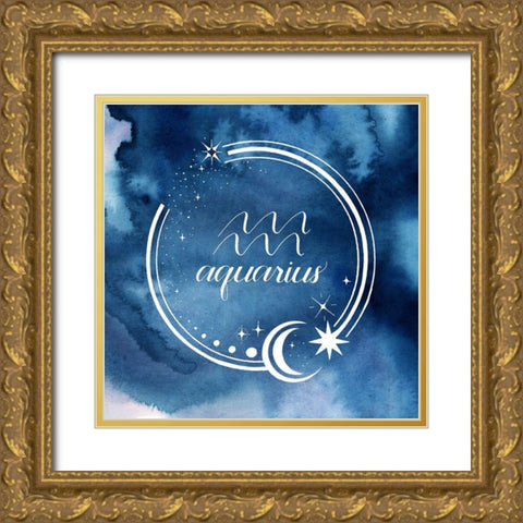 Watercolor Astrology XI Gold Ornate Wood Framed Art Print with Double Matting by Popp, Grace