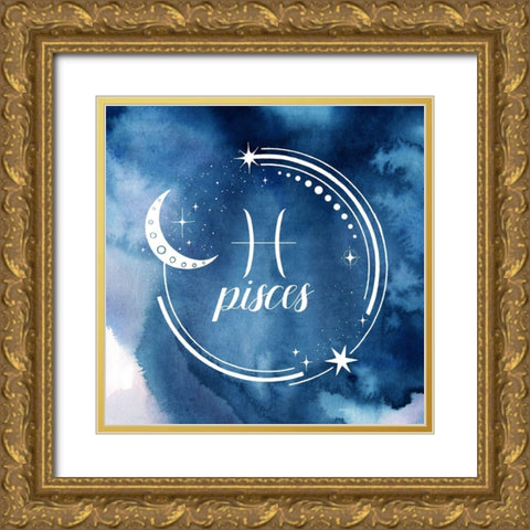 Watercolor Astrology XII Gold Ornate Wood Framed Art Print with Double Matting by Popp, Grace