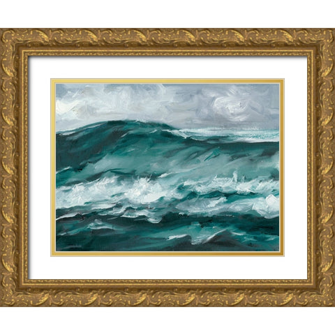 Moonlit Waves II Gold Ornate Wood Framed Art Print with Double Matting by Harper, Ethan