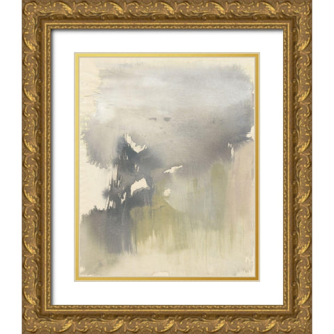 Poured Neutrals II Gold Ornate Wood Framed Art Print with Double Matting by Goldberger, Jennifer