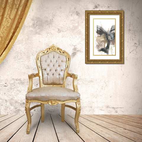 Black, Gold and Taupe I Gold Ornate Wood Framed Art Print with Double Matting by Goldberger, Jennifer
